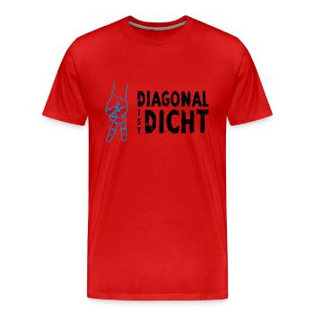 VolleyballFREAK Diagonal ist dicht MP - Männer Premium Bio T-Shirt - Rot - Vorne - Damien (186cm)