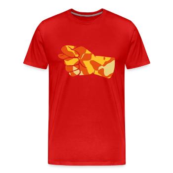 FIG SIGN / FEIGENHAND - CAMO / CAMOUFLAGE - Männer Premium Bio T-Shirt - Rot - Vorne - Damien (186cm)