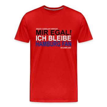 Design tortured Hamburg Fan ... - Men's Premium Organic T-Shirt - red - Front - Damien (186cm)