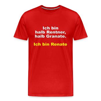 Rentner Rentnerin Granate Renate Name Spaß Shirt - Männer Premium Bio T-Shirt - Rot - Vorne - Damien (186cm)