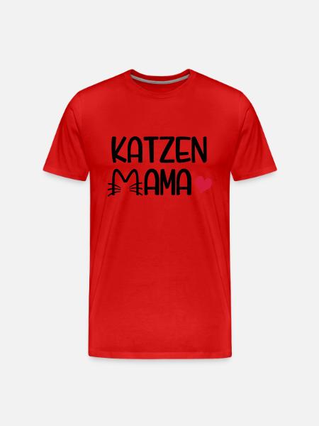 Katzen Mama - Männer Premium Bio T-Shirt - Rot