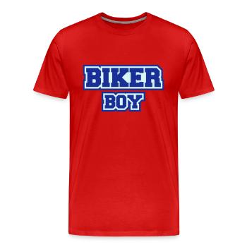 Biker Boy - Men's Premium Organic T-Shirt - red - Front - Damien (186cm)