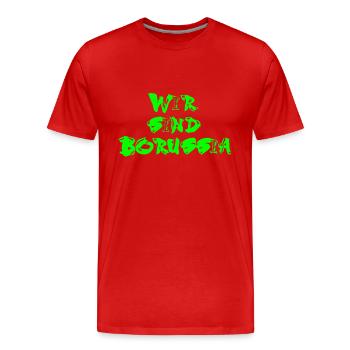 Wir sind BMG in grün - Männer Premium Bio T-Shirt - Rot - Vorne - Damien (186cm)