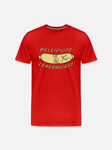 beleidigte Leberwurst - Männer Premium Bio T-Shirt - Rot