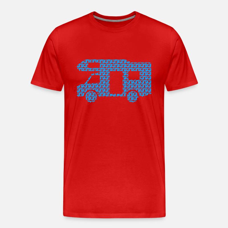 Wohnmobil-Matrix blau - Männer Premium Bio T-Shirt - Rot
