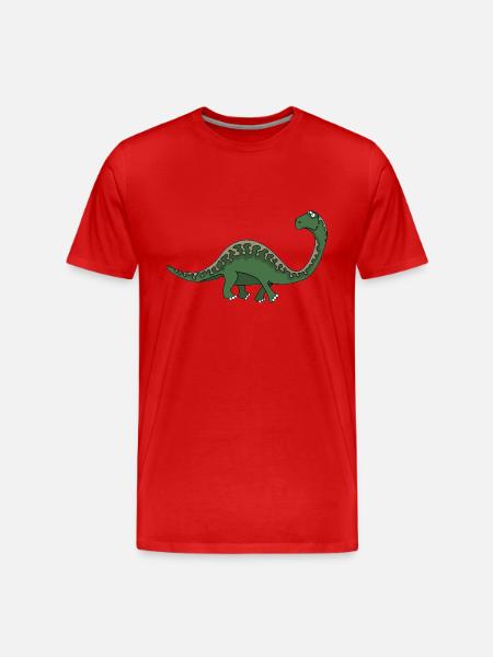 Dino 5 - Männer Premium Bio T-Shirt - Rot