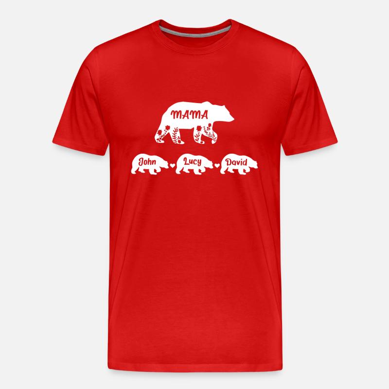 Mama Bär - Männer Premium Bio T-Shirt - Rot