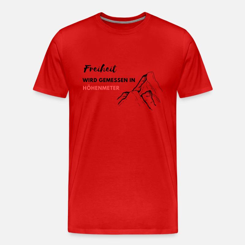 freiheit wird in höhenmeter gemessen - Männer Premium Bio T-Shirt - Rot