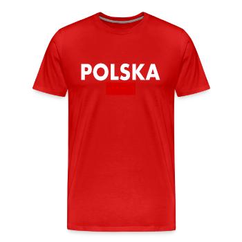 Polska - T-shirt bio Premium Homme - rouge - Devant - Damien (186cm)
