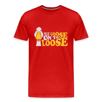 goose on the loose - Men's Premium Organic T-Shirt - red - Front - Damien (186cm)