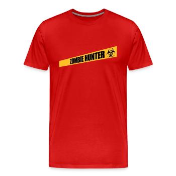 zombie hunter Halloween quote - Men's Premium Organic T-Shirt - red - Front - Damien (186cm)