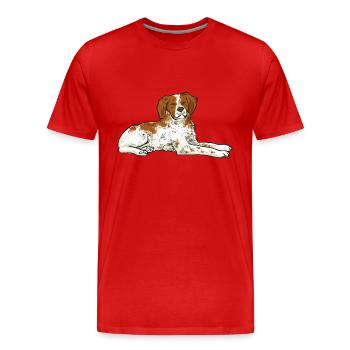 Français Bretagne Épagneul Epagneul Breton Cadeau - T-shirt bio Premium Homme - rouge - Devant - Damien (186cm)