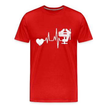 Schreiner Tischler Hobel Handwerker Schreinerei - Männer Premium Bio T-Shirt - Rot - Vorne - Damien (186cm)