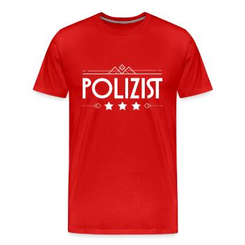 Polizist Beruf - Männer Premium Bio T-Shirt - Rot - Vorne - Damien (186cm)