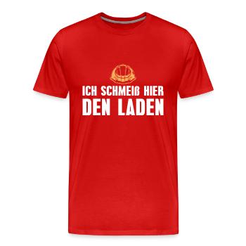 Bauleitung Bauaufsicht Bauherr Bauleiter - Männer Premium Bio T-Shirt - Rot - Vorne - Damien (186cm)