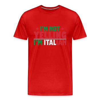 Italie Italiens Rome Voyage Vacances Rome Naples - T-shirt bio Premium Homme - rouge - Devant - Damien (186cm)