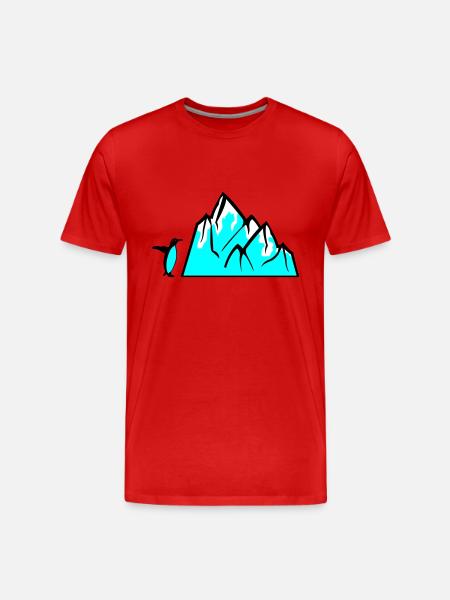 Penguin - Men's Premium Organic T-Shirt - red