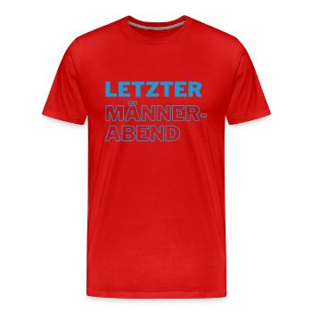 letzter Männerabend blau - Männer Premium Bio T-Shirt - Rot - Vorne - Damien (186cm)