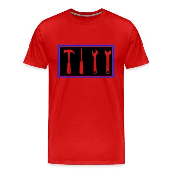 werkzeug - Männer Premium Bio T-Shirt - Rot - Vorne - Damien (186cm)