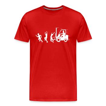 Gabelstapler zertifiziert - LKW-Fahrer - Männer Premium Bio T-Shirt - Rot - Vorne - Damien (186cm)
