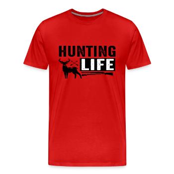 Hunting Life - Männer Premium Bio T-Shirt - Rot - Vorne - Damien (186cm)