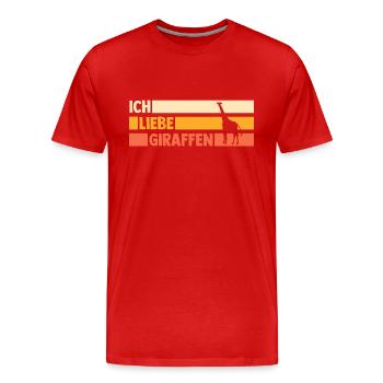 Giraffe Giraffen - Männer Premium Bio T-Shirt - Rot - Vorne - Damien (186cm)