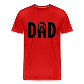 Dad Font Icon Logo - Men's Premium Organic T-Shirt - red - Front - Damien (186cm)