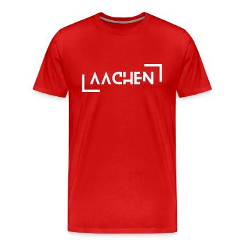 Aachen - Men's Premium Organic T-Shirt - red - Front - Damien (186cm)