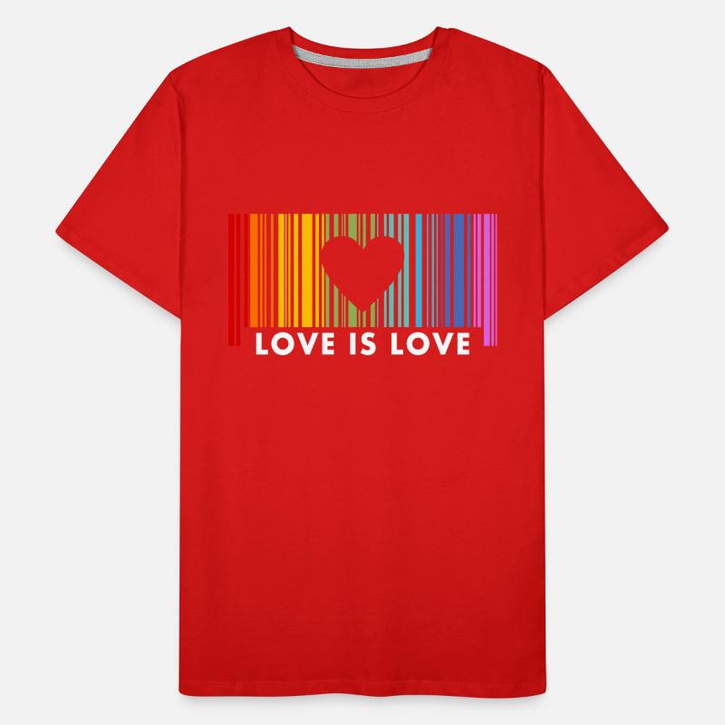 Liebe ist Liebe Regenbogen Barcode Männer Premium Bio T-Shirt
