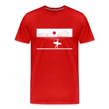 Surfing Surfboard Surfer Wassersport - Männer Premium Bio T-Shirt - Rot - Vorne - Damien (186cm)