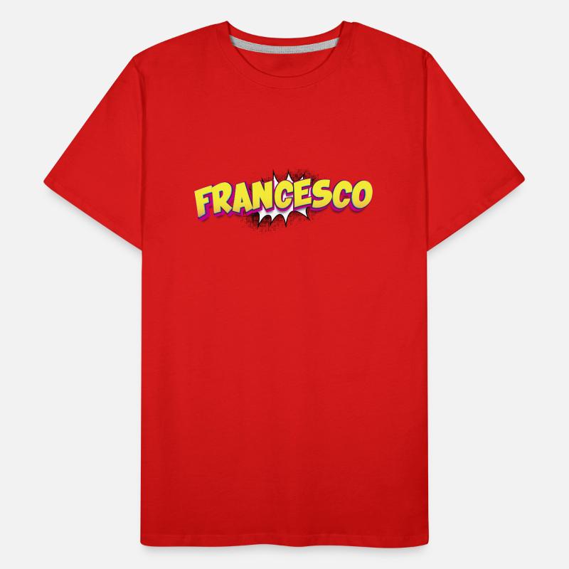 Francesco benutzerdefinierter Name Comic-Stil Pop-Art, Männer Premium Bio T-Shirt