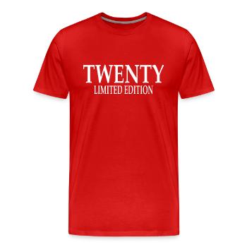 20. Geburtstag Geschenk Twenty 20 Jahre - Männer Premium Bio T-Shirt - Rot - Vorne - Damien (186cm)