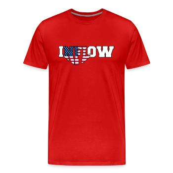 Afflux | Élection 2024 - T-shirt bio Premium Homme - rouge - Devant - Damien (186cm)
