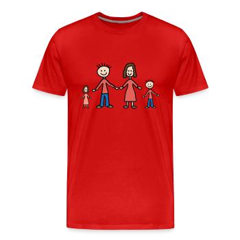 Famille - T-shirt bio Premium Homme - rouge - Devant - Damien (186cm)