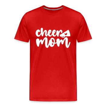 Cheer maman chemise mégaphone avec accent de coeur - T-shirt bio Premium Homme - rouge - Devant - Damien (186cm)