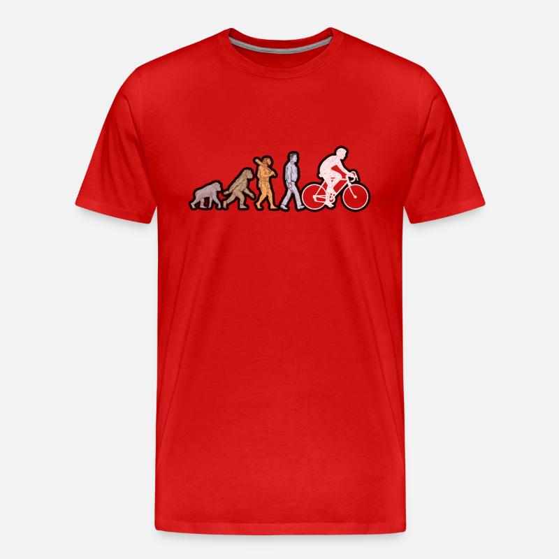 Vélo Evolution Blanc Grunge - T-shirt bio Premium Homme - rouge