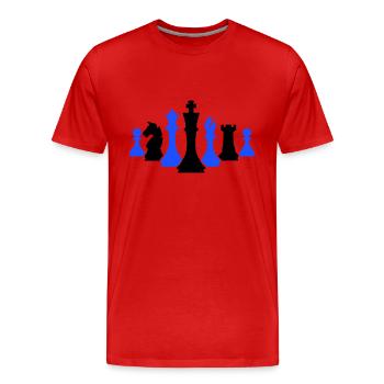 Pièces d’échecs Échecs - T-shirt bio Premium Homme - rouge - Devant - Damien (186cm)
