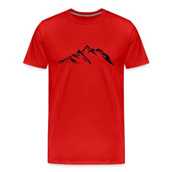 montagnes - T-shirt bio Premium Homme - rouge - Devant - Damien (186cm)