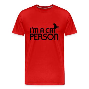 I'm a cat person - Men's Premium Organic T-Shirt - red - Front - Damien (186cm)
