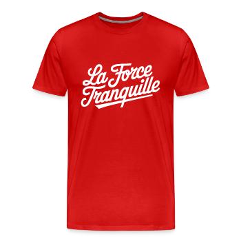 La force tranquille - T-shirt bio Premium Homme - rouge - Devant - Damien (186cm)