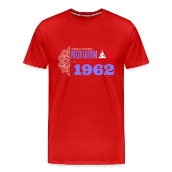 Meditation seit 1962 - 63 Jahre Ruhe & - Männer Premium Bio T-Shirt - Rot - Vorne - Damien (186cm)