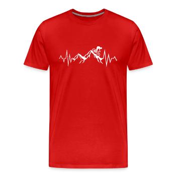 Vététistes - T-shirt bio Premium Homme - rouge - Devant - Damien (186cm)