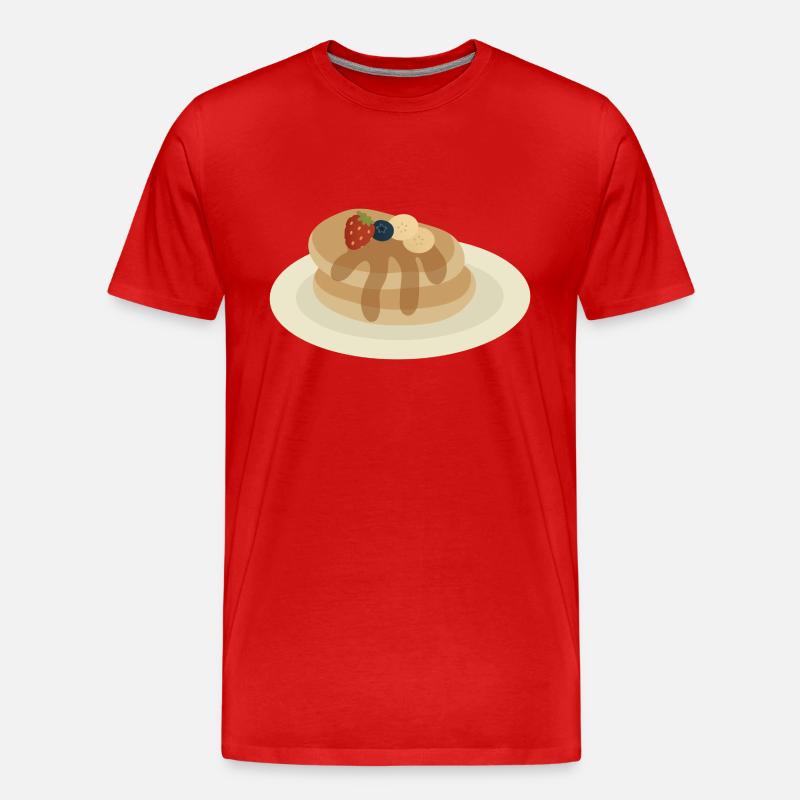 Pfannkuchen-Stapel - Männer Premium Bio T-Shirt - Rot
