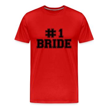 number one bride - Men's Premium Organic T-Shirt - red - Front - Damien (186cm)