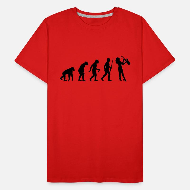 Saxofon Evolution Männer Premium Bio T-Shirt