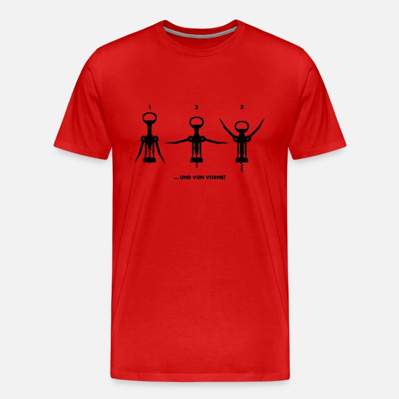 Wein-Workout - Männer Premium Bio T-Shirt - Rot