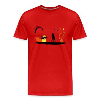 Kitesurfen - Männer Premium Bio T-Shirt - Rot - Vorne - Damien (186cm)
