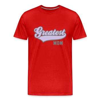 Le plus grand 2C MOM - T-shirt bio Premium Homme - rouge - Devant - Damien (186cm)