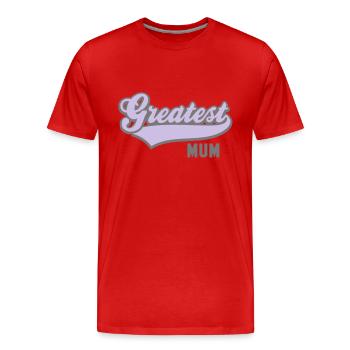 Le plus grand 2C MUM - T-shirt bio Premium Homme - rouge - Devant - Damien (186cm)