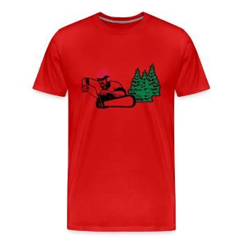 bûcheron - T-shirt bio Premium Homme - rouge - Devant - Damien (186cm)
